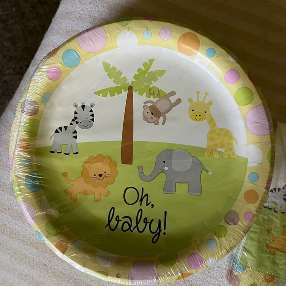 Safari Zoo Animal Plates & Napkins for Baby Shower - Picture 3 of 6